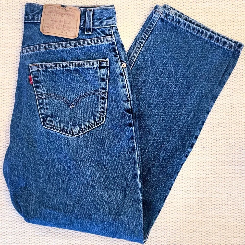 Vintage Levi's 505 Jeans 34x30 Made in USA Medium Wash Regular Straight Leg EUC
